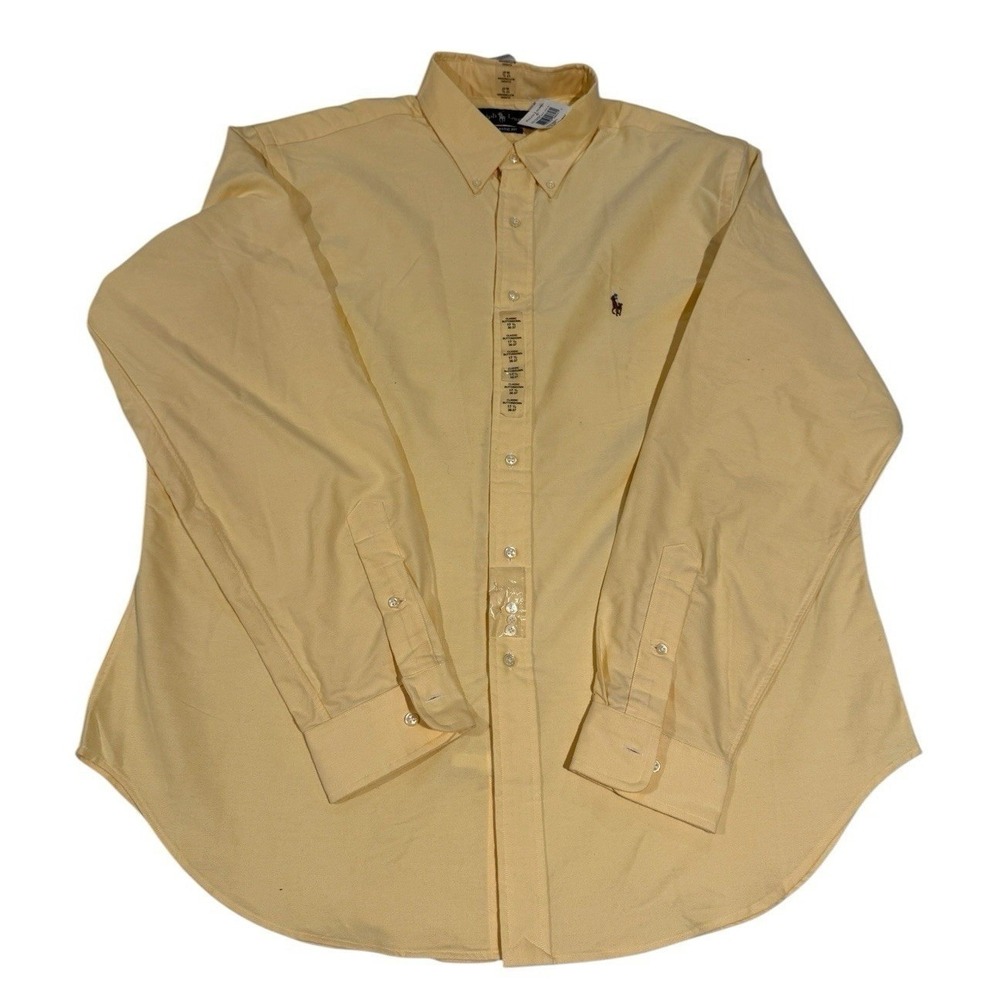 NWT Polo Ralph Lauren Classic Fit Shirt Yellow Men's 17.5
